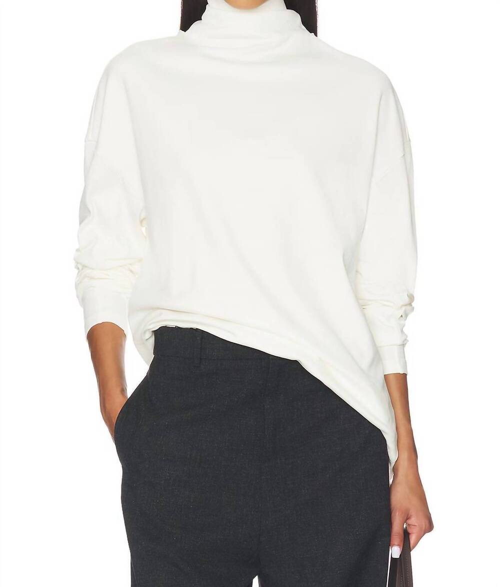 NEW EAVES lene tie neck tee in white